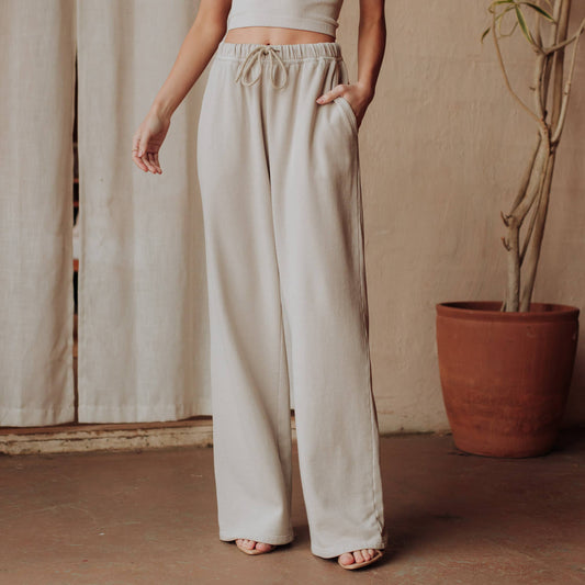 Off Duty Goddess Lounge Pants — Light Gray