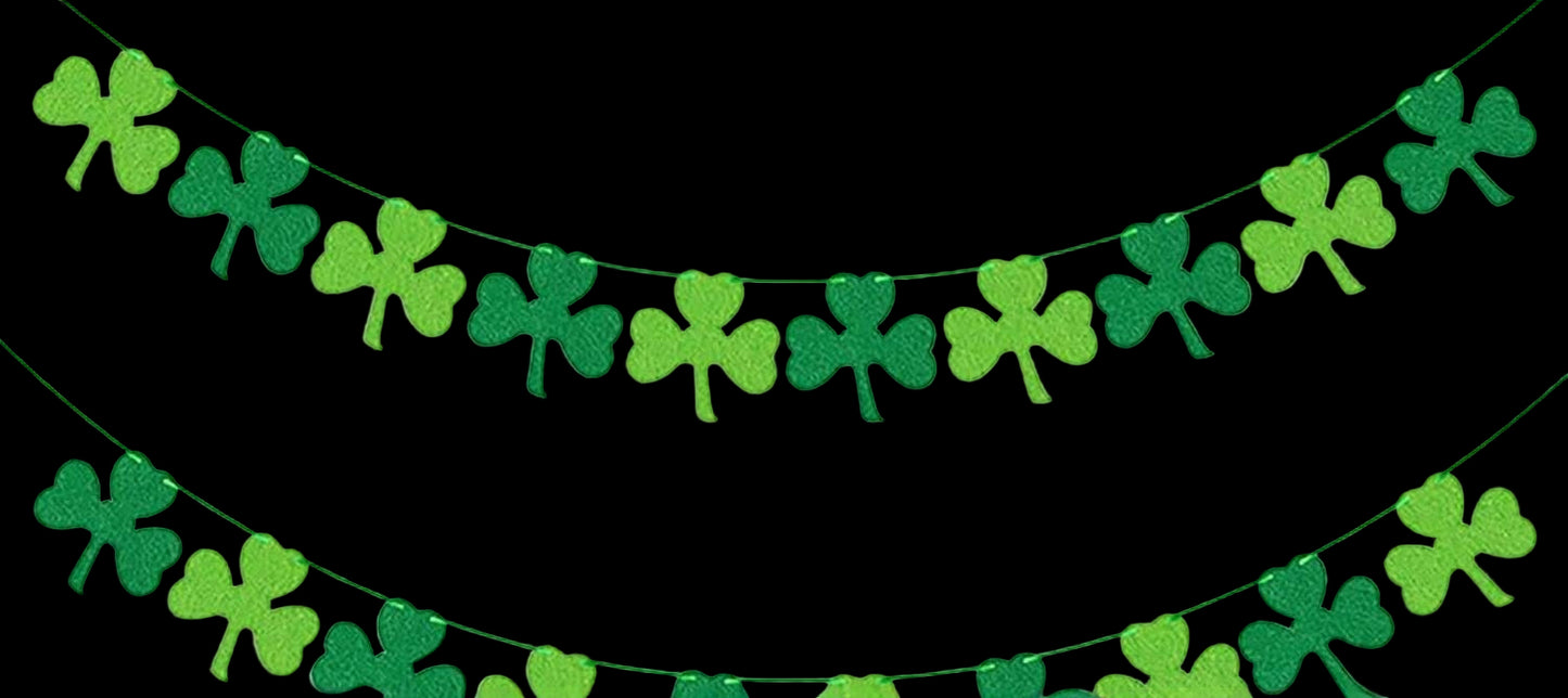 St. Patrick's Day-themed table setting with green decorations and treats against a green background.