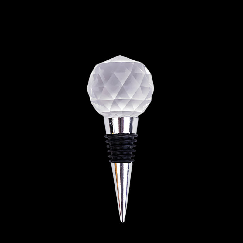 Crystal wine bottle stopper on a white background