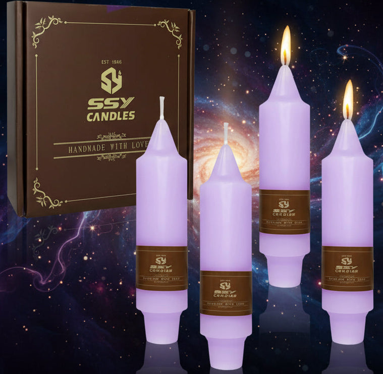 Small Lilac Taper Candles for Chimes, Rituals & Spells - Lucky Girl Gifts