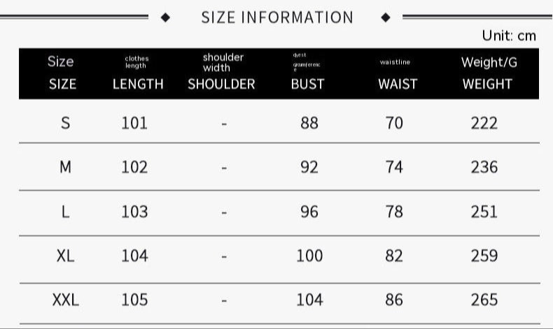 Product information card for a strapless dress with fabric and size details.