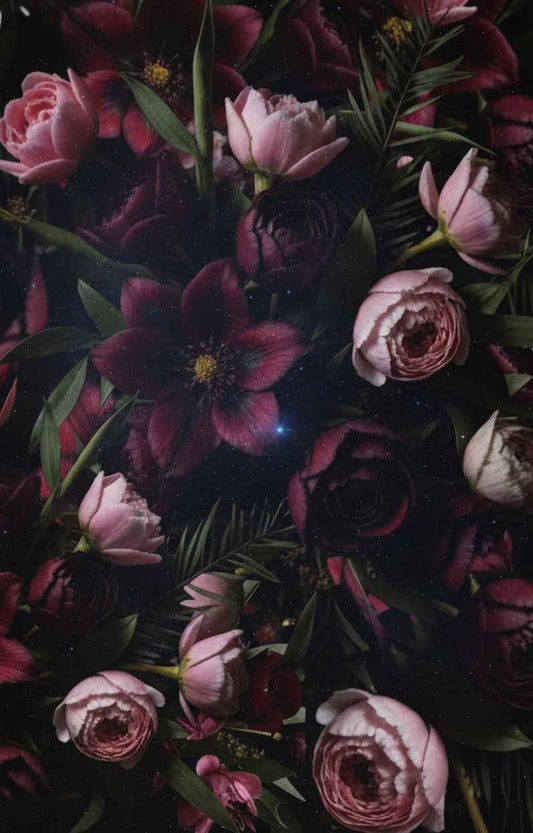 Gothic Floral Gift Wrap Roll — Dark Botanical Wrapping Paper
