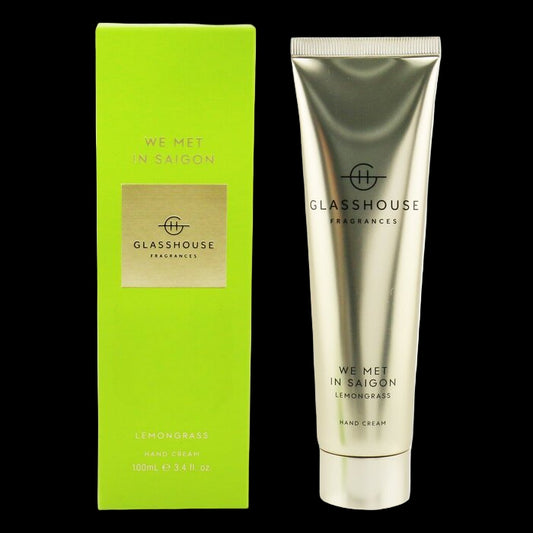 Glasshouse hand cream and packaging on a white background