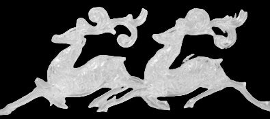 Two glass deer figurines on a white background