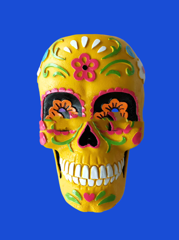 Day Of The Dead Skeleton Succulent Planter Pots Colorful Painted Skulls Halloween Decor