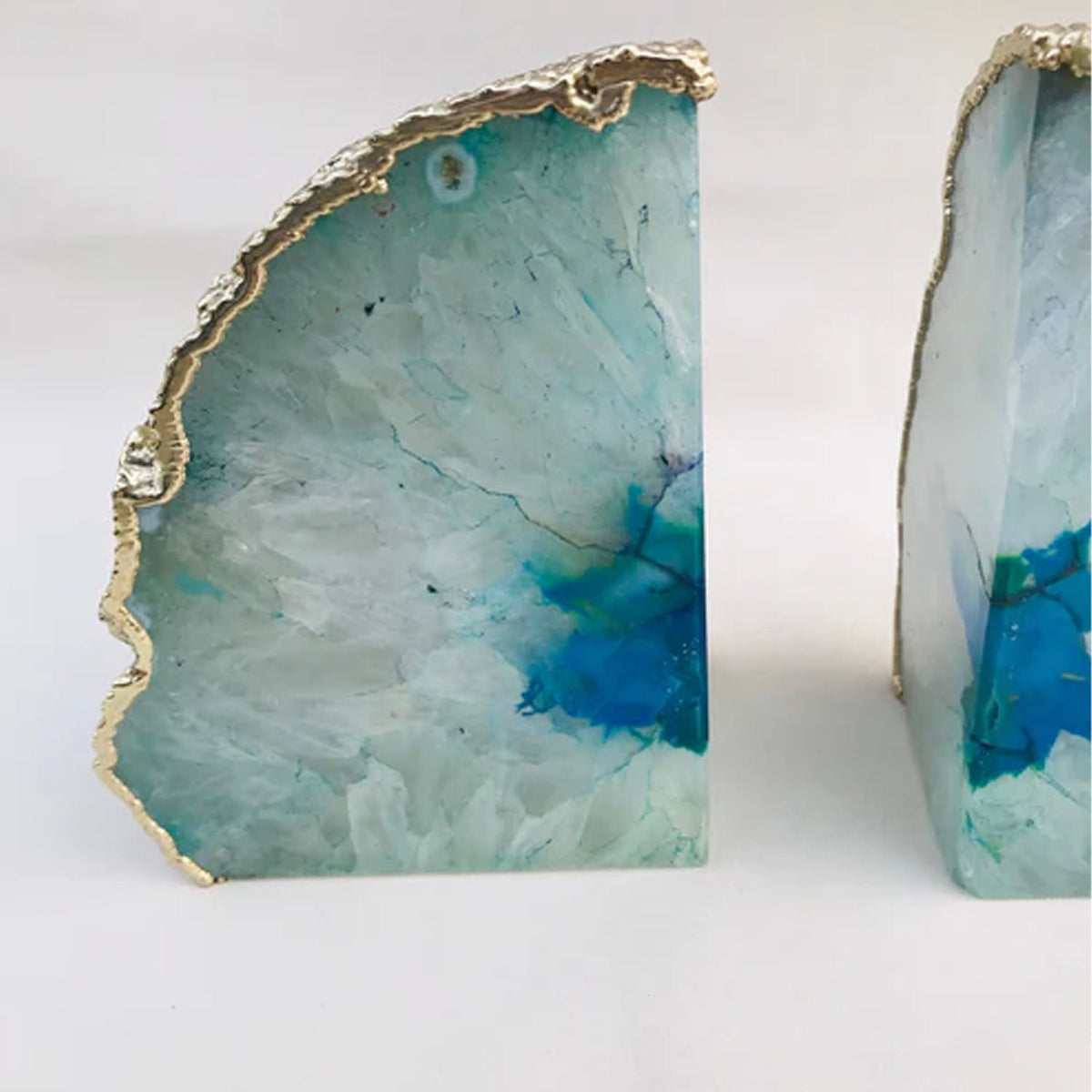 Aqua Plated Agate Bookends - Lucky Girl Gifts