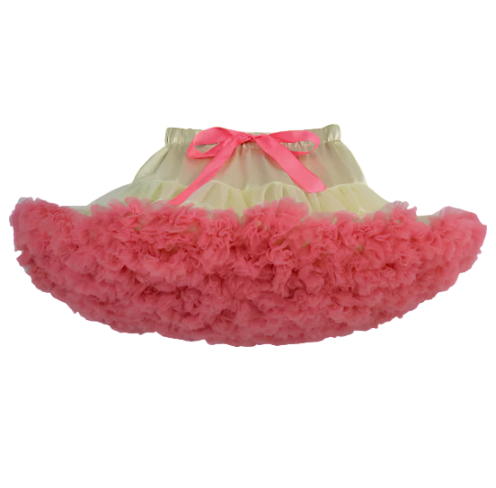 Pink tutu skirt with a bow on a white background