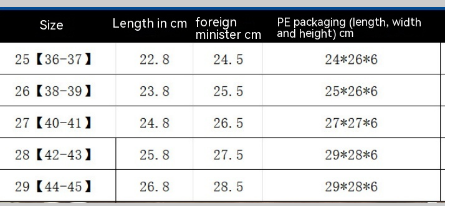 Table displaying product dimensions and packaging details with a blue border.