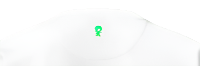 White sweatshirt with a green logo on a white background