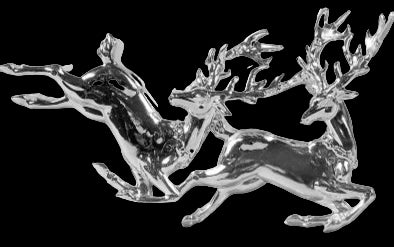 Metallic deer figurine on a reflective surface
