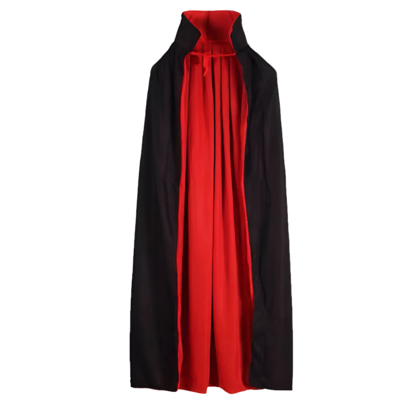 Black and red cloak on a white background