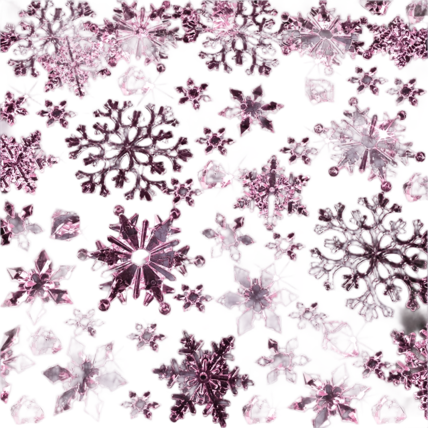 Pink snowflakes on a dark background