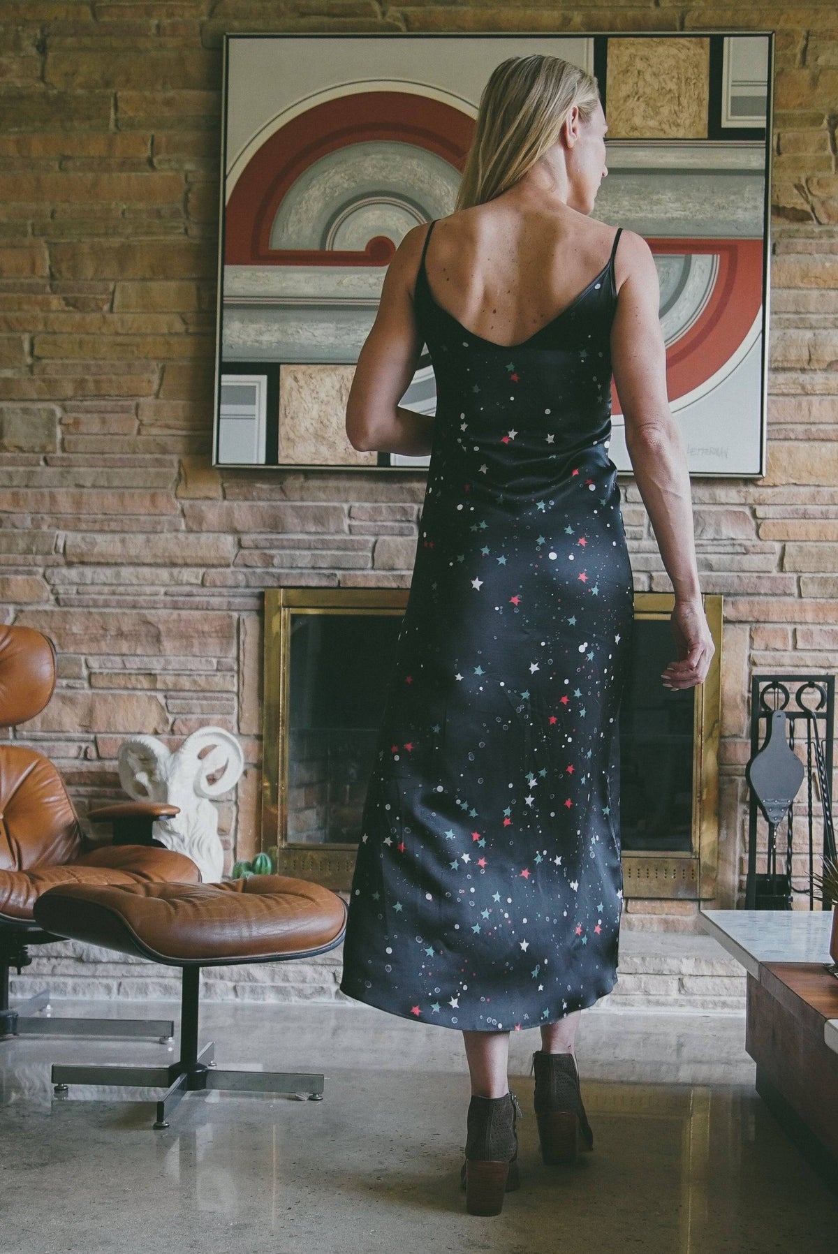 Andromeda Silk Dress in Galaxy - Lucky Girl Gifts