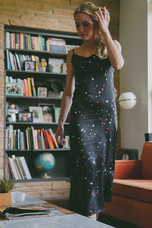 Andromeda Silk Dress in Galaxy - Lucky Girl Gifts