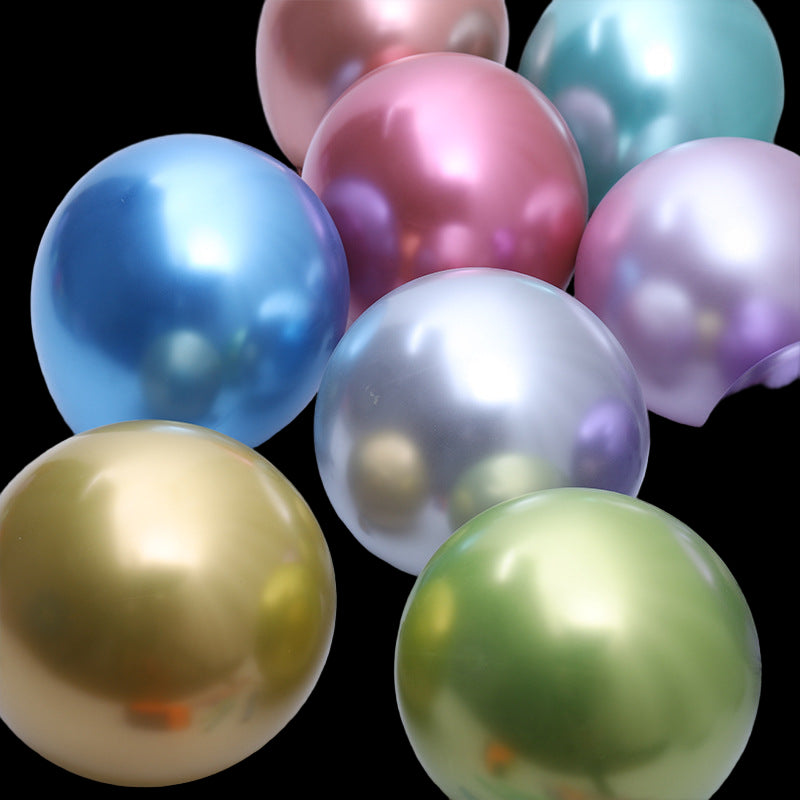 Colorful metallic balls on a white background