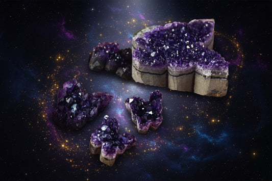 Amethyst Butterfly Healing Crystal Cluster | Natural Healing Stone - Lucky Girl Gifts