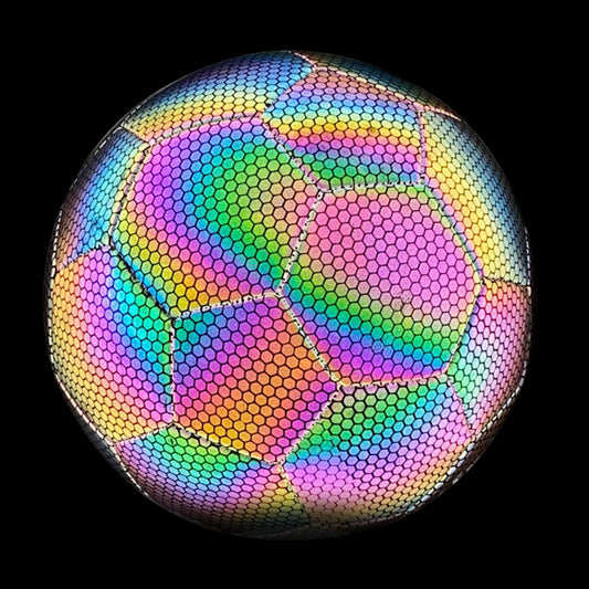 Colorful soccer ball with a honeycomb pattern on a white background, featuring the Crossway logo.