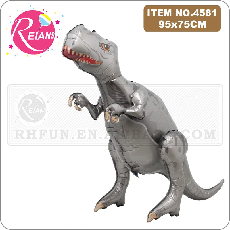 Inflatable T-Rex dinosaur costume with Reians branding on a white background
