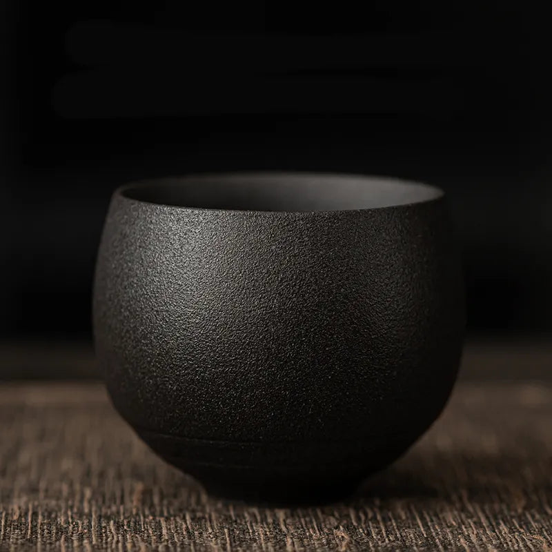 Japanese Handmade Coarse Pottery Tea Cup (or Whole Set) Masculine Gift