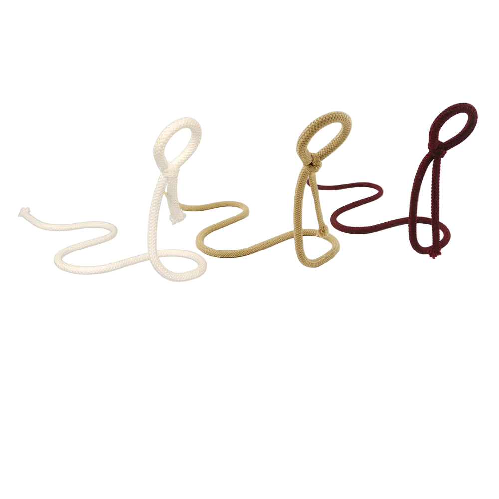 Three shoelaces in white, beige, and brown on a white background