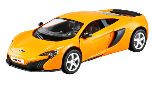 Orange sports car model on a white background