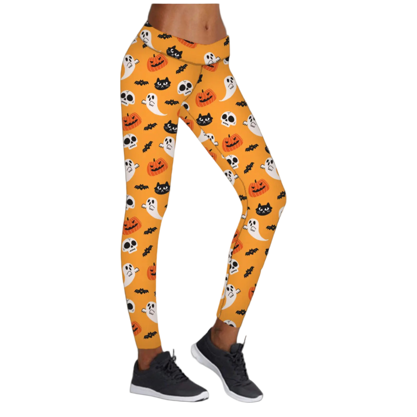 Leggings with Halloween pattern on a white background