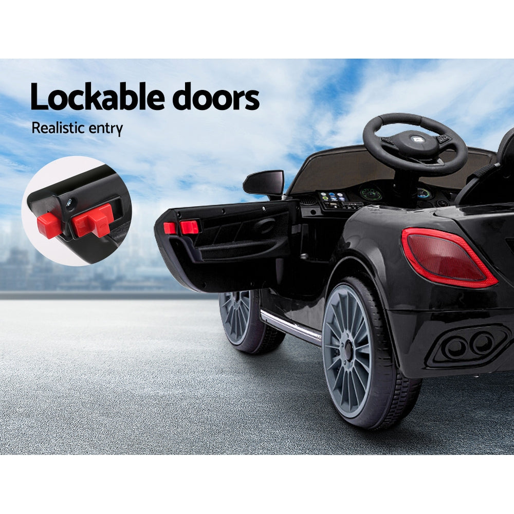 Kids Ride On Car Electric Toys 12V Battery Remote Control Black MP3 LED