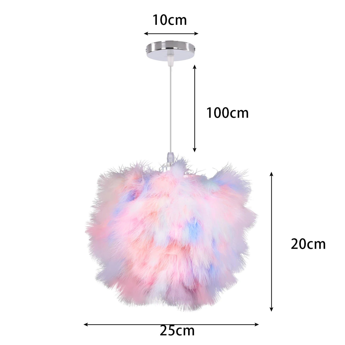 Fluffy Feather Pendant Light Modern Hanging Fairy Light Fixture Chandelier Lamp