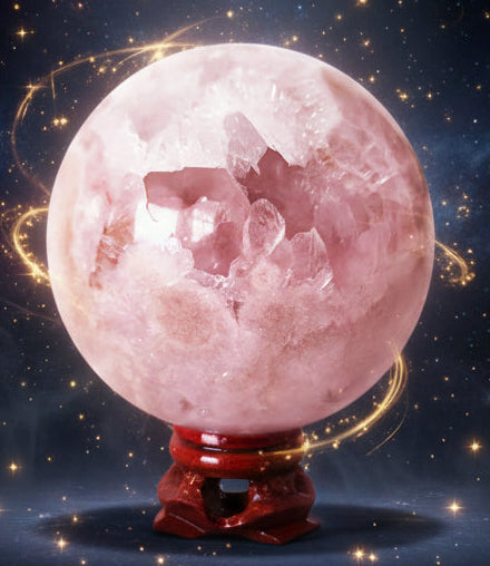 Pink Amethyst Geode Ball for Heart Opening and Healing Energy - Lucky Girl Gifts