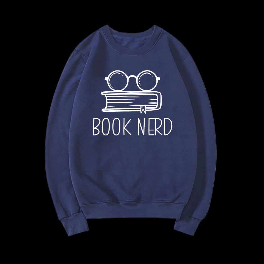 Book Nerd Sweatshirt Book Lover Long Sleeve Crewneck Reading Librarian Casual T