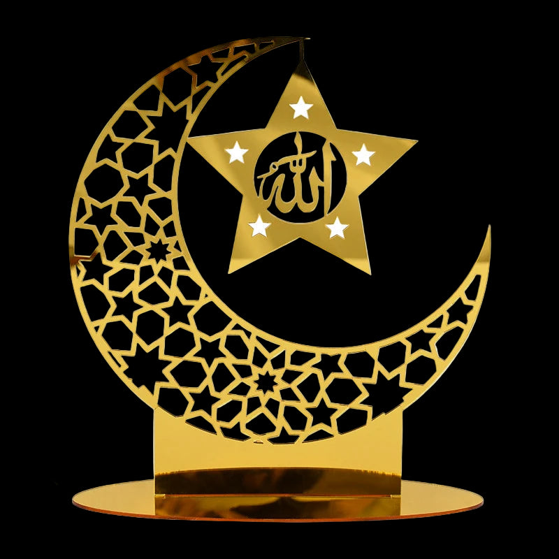 Decorative item with a star and crescent design on a white background