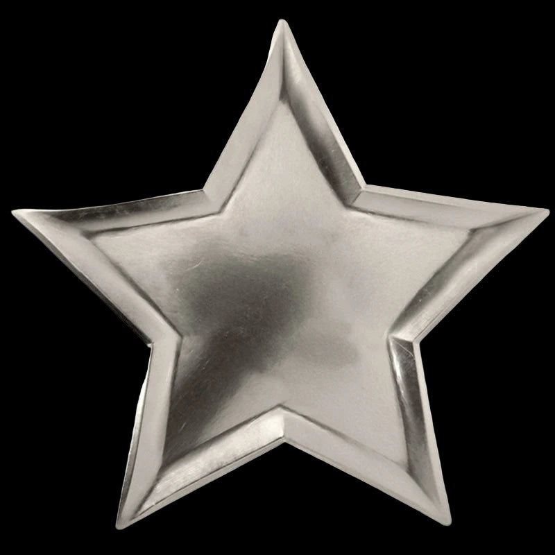 Metallic star-shaped object on a white background