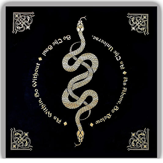 Black Gold Alchemical Sigil Altar Cloth