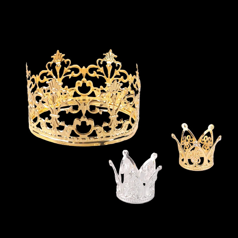 Mini Crown Cake Topper Pearl Tiara for Wedding Birthday Party Cake Decoration