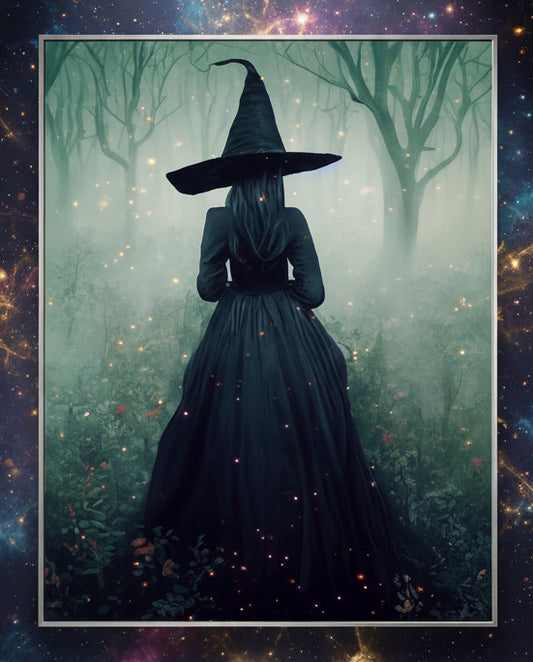 Witch Canvas Art | Vintage Surreal Painting for Enchanting Decor - Lucky Girl Gifts