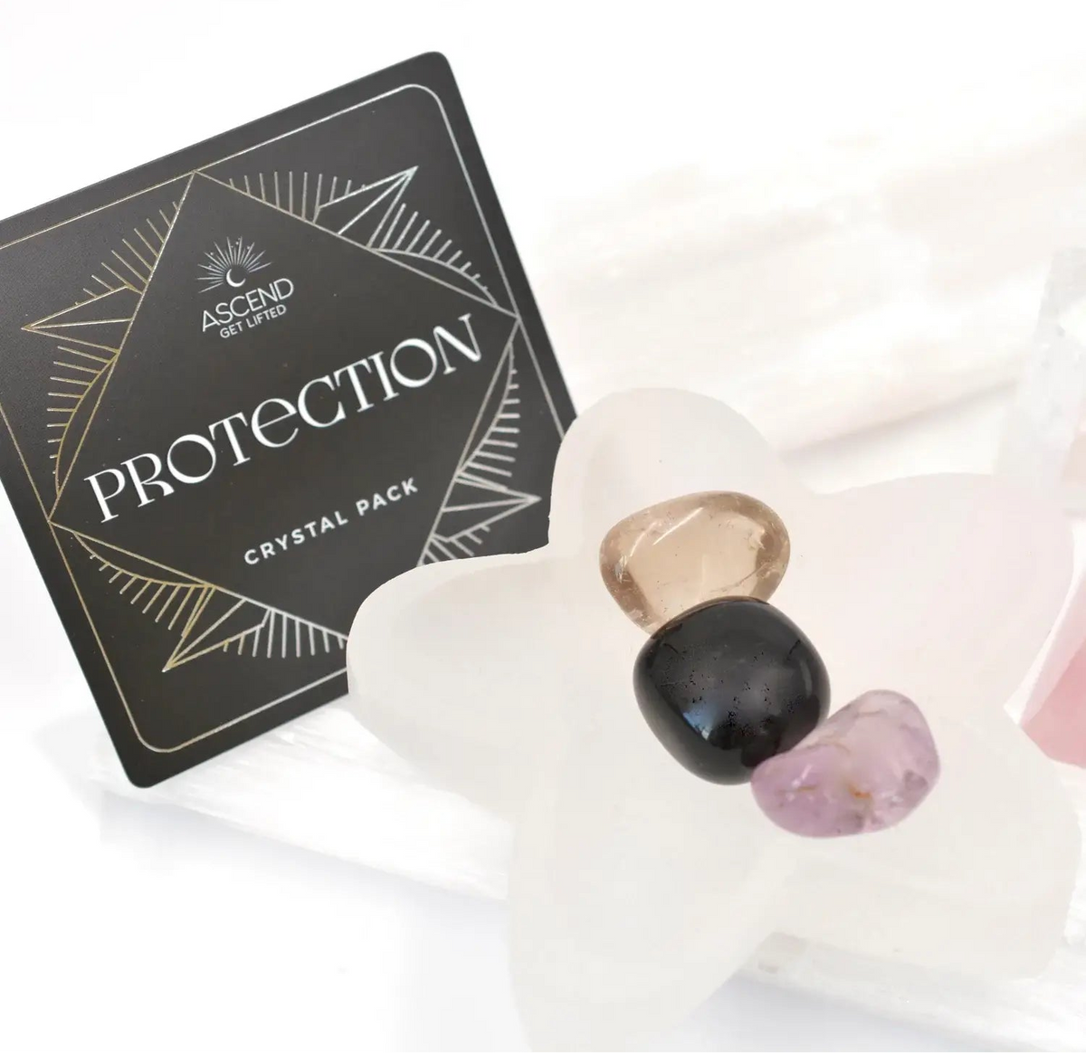 Intention Crystals Protection Set for Spiritual Well-Being - Lucky Girl Gifts