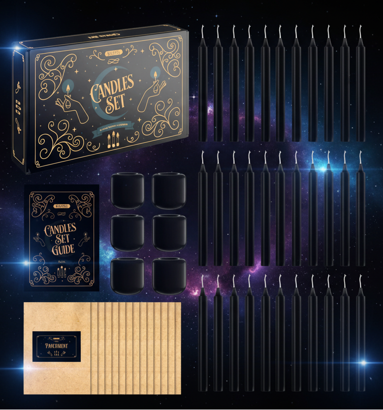 Spell Candle Kit | Candles, Holders & Ritual Guidebook - Lucky Girl Gifts