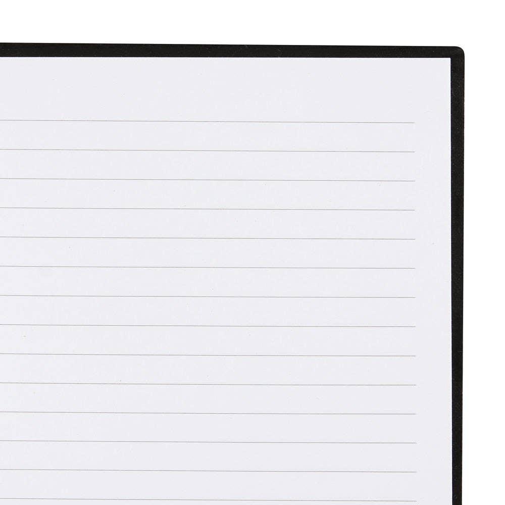 Whiteboard with black frame and lined surface