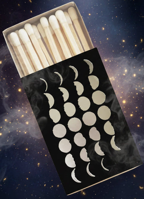 Lunar Chart Moon Phase Matchbox in Black & Gold - Lucky Girl Gifts