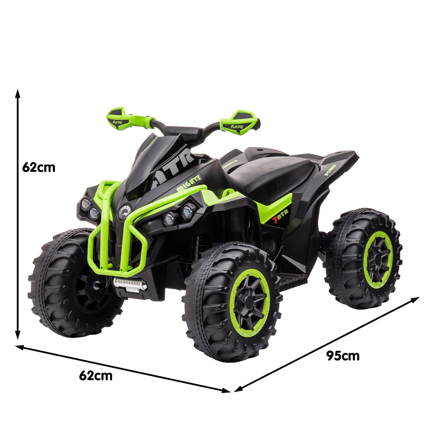 NNEDPE GTS99 Kids Toy Electric Ride On Quad Bike Toy ATV 50W - Green