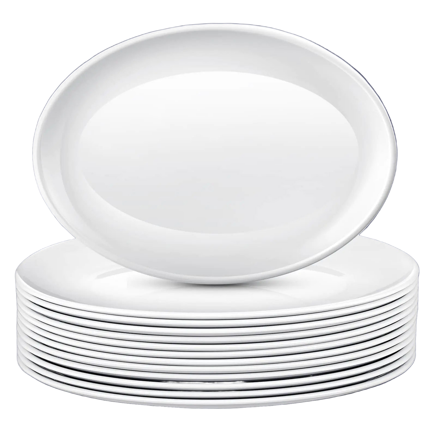 Set of white ceramic bowls on a white background