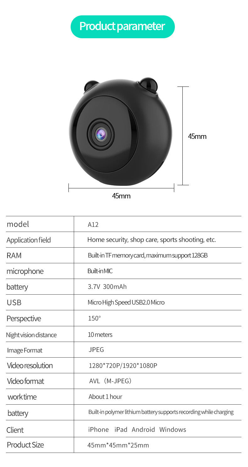 1080P HD Wifi Mini Wireless Surveillance Camera Home Security