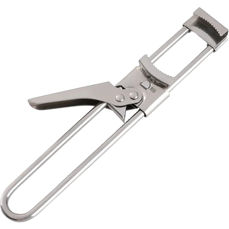 Metal bottle opener on a white background