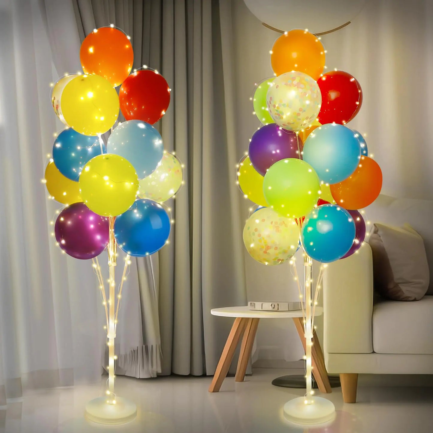 2 Balloon Stands Party Kit with Lights for any Party, Birthdays, Events Indoor/Outdoor