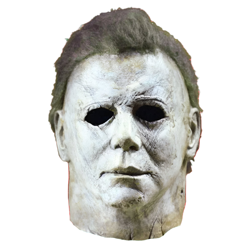 Scary Halloween mask with detailed features on a white background