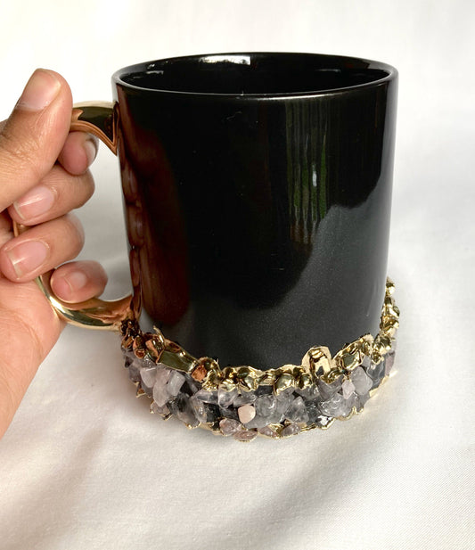 Sediments Black Ceramic Mugs Set - Set of 2 Stylish Coffee Cups