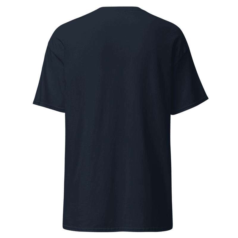 Black t-shirt on a white background