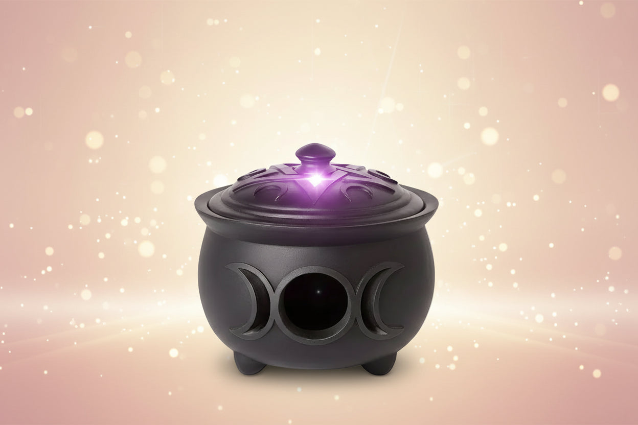 Triple Moon Cauldron Tea Light Holder-0