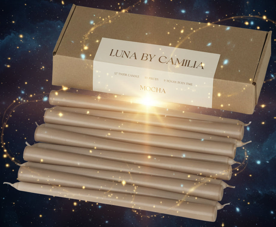 Mocha Taper Candles for Elegant Home Decor - Lucky Girl Gifts