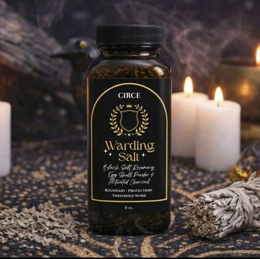 Warding Salt – Ritual Protection Blend with Black Salt, Rosemary & Activated Charcoal (8 oz) - Lucky Girl Gifts